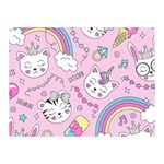Beautiful-cute-animals-pattern-pink Two Sides Premium Plush Fleece Blanket (Mini) 35 x27  Blanket Back