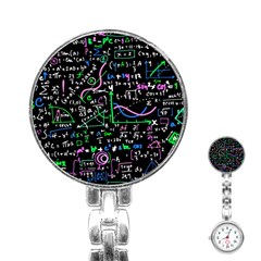 Math-linear-mathematics-education-circle-background Stainless Steel Nurses Watch by Simbadda