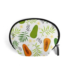 Seamless-tropical-pattern-with-papaya Accessory Pouch (small) by Simbadda