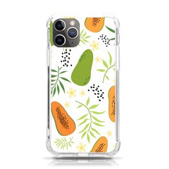 Seamless-tropical-pattern-with-papaya Iphone 11 Pro 5 8 Inch Tpu Uv Print Case by Simbadda