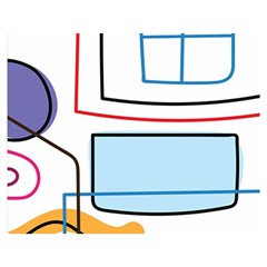 Sketch Line Art Doodles Design Two Sides Premium Plush Fleece Blanket (medium) by Grandong