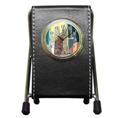 Building Urban Architecture Tower Pen Holder Desk Clock by Grandong