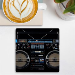Vintage Radio Uv Print Square Tile Coaster  by Proyonanggan