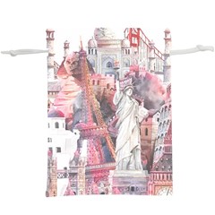 Vintage Landmarks Travel Lightweight Drawstring Pouch (xl) by Proyonanggan