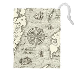 Vintage World Map Antique Drawstring Pouch (4xl) by Proyonanggan