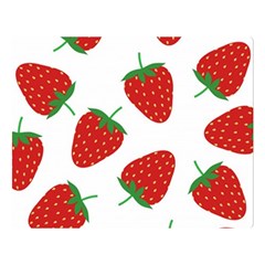 Seamless Pattern Fresh Strawberry Premium Plush Fleece Blanket (large) by Bangk1t