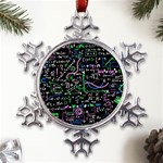 Math Linear Mathematics Education Circle Background Metal Large Snowflake Ornament Front