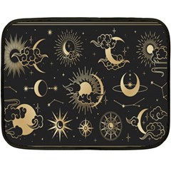 Asian-set With Clouds Moon-sun Stars Vector Collection Oriental Chinese Japanese Korean Style Two Sides Fleece Blanket (mini) by Bangk1t