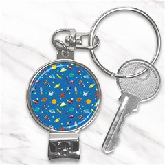 Space Rocket Solar System Pattern Nail Clippers Key Chain by Bangk1t