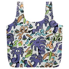 Purple Orange Green Blue Cartoon Full Print Recycle Bag (xxxl) by Bangk1t