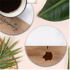 Washing Machines Home Electronic Classic Marble Wood Coaster (round)  by pakminggu