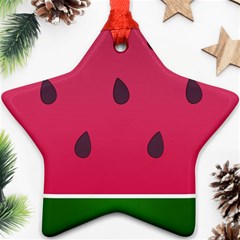 Watermelon Fruit Summer Red Fresh Food Healthy Ornament (star) by pakminggu