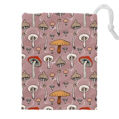 Mushrooms Autumn Fall Pattern Seamless Decorative Drawstring Pouch (5xl) by pakminggu
