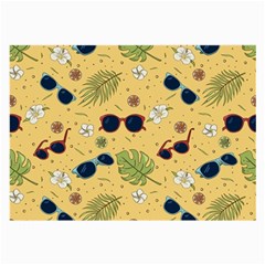 Seamless Pattern Of Sunglasses Tropical Leaves And Flower Large Glasses Cloth (2 Sides) by Grandong