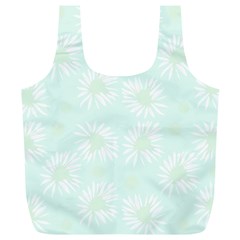 Mazipoodles Bold Daisies Spearmint Full Print Recycle Bag (xl) by Mazipoodles