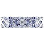 Blue Biro Arabesque Oblong Satin Scarf (16  x 60 ) Front