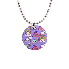 Cloud-seamless-pattern -- 1  Button Necklace by pakminggu