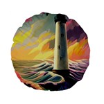 Lighthouse Colorful Abstract Art Standard 15  Premium Flano Round Cushions Front