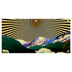 Surreal Art Psychadelic Mountain Banner And Sign 4  X 2  by uniart180623