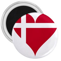 Heart-love-flag-denmark-red-cross 3  Magnets by Bedest