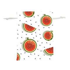 Seamless Background Pattern With Watermelon Slices Lightweight Drawstring Pouch (s) by pakminggu