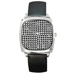 Optical-illusion-illusion-black Square Metal Watch by Bedest
