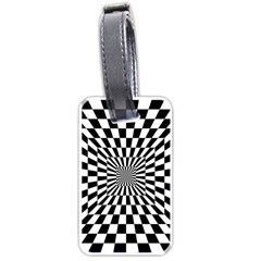 Optical-illusion-chessboard-tunnel Luggage Tag (one Side) by Bedest