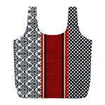 Background-damask-red-black Full Print Recycle Bag (L) Front