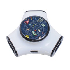 Cat-cosmos-cosmonaut-rocket 3-port Usb Hub by pakminggu