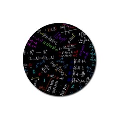 Mathematics  Physics Maths Math Pattern Rubber Coaster (round) by pakminggu
