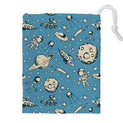 Space Objects Nursery Pattern Drawstring Pouch (4xl) by pakminggu