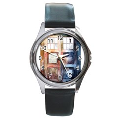 Tardis Doctor Who Transparent Round Metal Watch by Cowasu