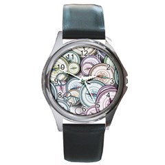 Compass-direction-north-south-east Round Metal Watch by Cowasu