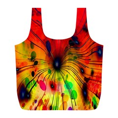 Color-background-structure-lines Full Print Recycle Bag (l) by Cowasu