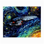 Spaceship Galaxy Parody Art Starry Night Small Glasses Cloth Front