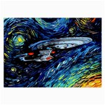 Spaceship Galaxy Parody Art Starry Night Large Glasses Cloth Front
