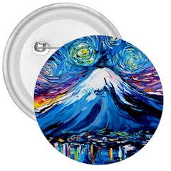 Mount Fuji Art Starry Night Van Gogh 3  Buttons by Sarkoni