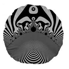 Pattern Illusion Fractal Mandelbrot Large 18  Premium Flano Round Cushions by Bangk1t