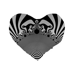 Pattern Illusion Fractal Mandelbrot Standard 16  Premium Flano Heart Shape Cushions by Bangk1t
