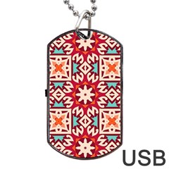 Geometric Pattern Seamless Abstract Dog Tag Usb Flash (two Sides) by Ravend