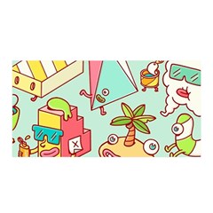 Summer Up Cute Doodle Satin Wrap 35  X 70  by Bedest