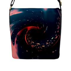 Fluid Swirl Spiral Twist Liquid Abstract Pattern Flap Closure Messenger Bag (l) by Ravend