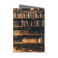 Books On Bookshelf Assorted Color Book Lot In Bookcase Library Mini Greeting Cards (pkg Of 8) by Ravend