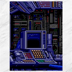 Blue Computer Monitor With Chair Game Digital Art Canvas 36  X 48  by Bedest