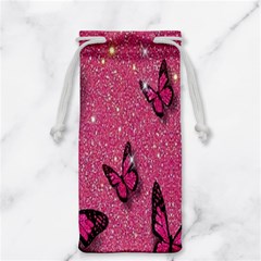 Butterfly, Girl, Pink, Wallpaper Jewelry Bag by nateshop