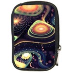 Psychedelic Trippy Abstract 3d Digital Art Compact Camera Leather Case Front