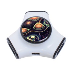Psychedelic Trippy Abstract 3d Digital Art 3-port Usb Hub by Bedest