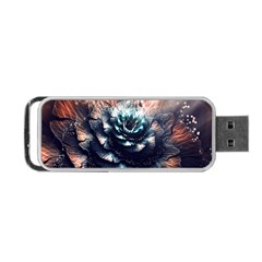 Blue And Brown Flower 3d Abstract Fractal Portable Usb Flash (two Sides) by Bedest