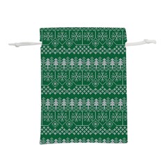 Christmas Knit Digital Lightweight Drawstring Pouch (l) by Mariart