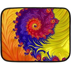 Fractal Spiral Bright Colors Two Sides Fleece Blanket (mini) by Proyonanggan
